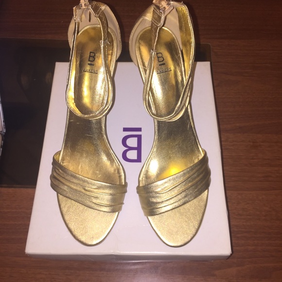 Gold Strappy Heel by Bakers - Picture 3 of 5